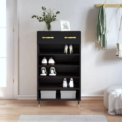 Luxo Shoe Cabinet Solid Oak 6 Compartments Tall & Metal Feet