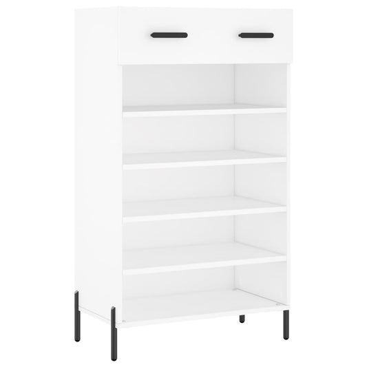 Luxo Shoe Cabinet Solid Oak 6 Compartments Tall & Metal Feet