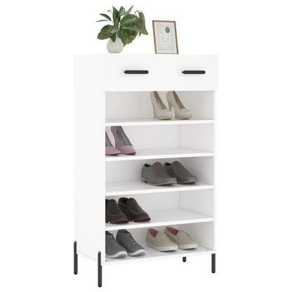 Luxo Shoe Cabinet Solid Oak 6 Compartments Tall & Metal Feet