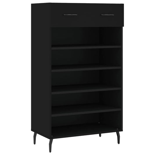18 Pair Modern Industrial Wooden Shoe Cabinet With 5 Tiers & 1 Drawer
