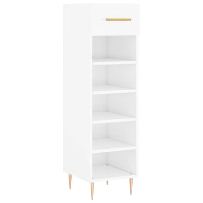 Luxo Shoe Cabinet Solid Oak 5 Compartments Tall & Skinny & Metal Feet