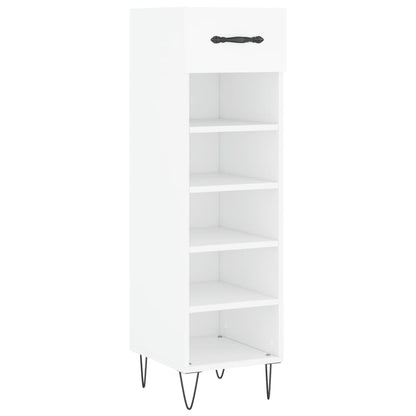 Luxo Shoe Cabinet Solid Oak 5 Compartments Tall & Skinny & Metal Feet