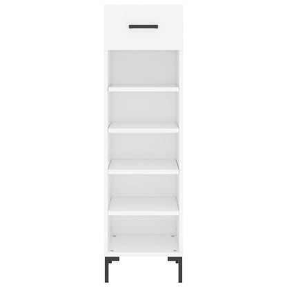 Luxo Shoe Cabinet Solid Oak 5 Compartments Tall & Skinny & Metal Feet
