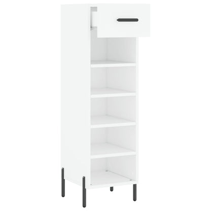 Luxo Shoe Cabinet Solid Oak 5 Compartments Tall & Skinny & Metal Feet