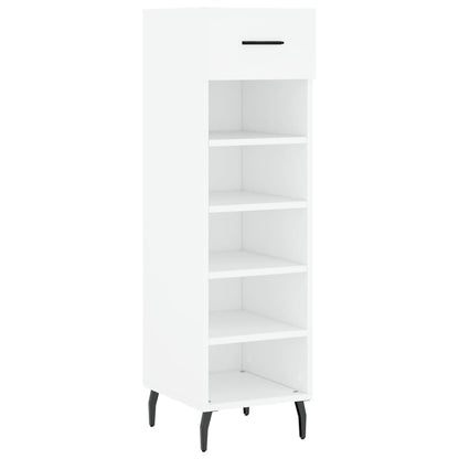 Luxo Shoe Cabinet Solid Oak 5 Compartments Tall & Skinny & Metal Feet