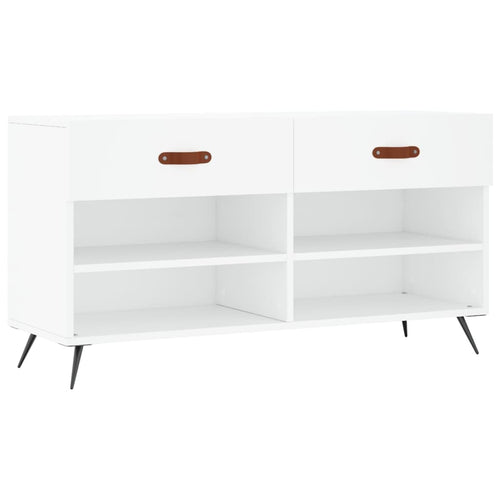 Luxo Shoe Cabinet Solid Oak 6 Compartments Rectangular & Metal Feet