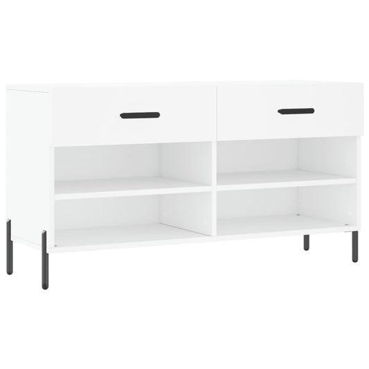 Luxo Shoe Cabinet Solid Oak 6 Compartments Rectangular & Metal Feet