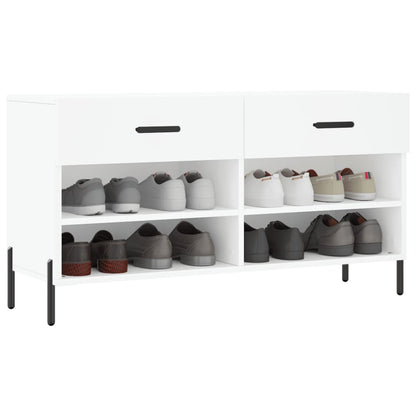 Luxo Shoe Cabinet Solid Oak 6 Compartments Rectangular & Metal Feet