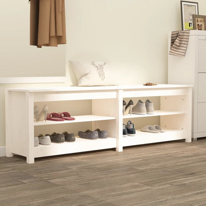 Luxo Shoe Bench Solid Pine 4 Compartments Wide & Deep