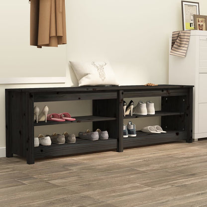 Luxo Shoe Bench Solid Pine 4 Compartments Wide & Deep