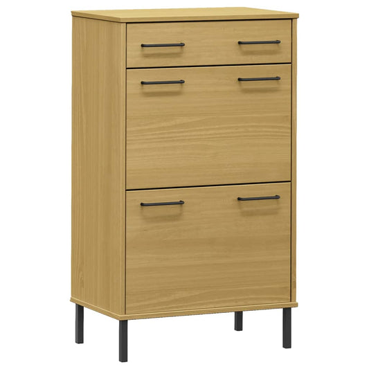 Shoe Cabinet Honey Wax Pine 3 Drawers Rectangular