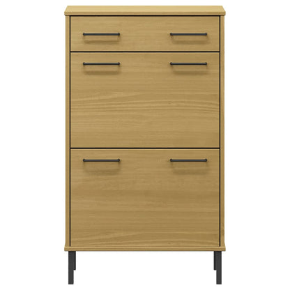 Shoe Cabinet Honey Wax Pine 3 Drawers Rectangular