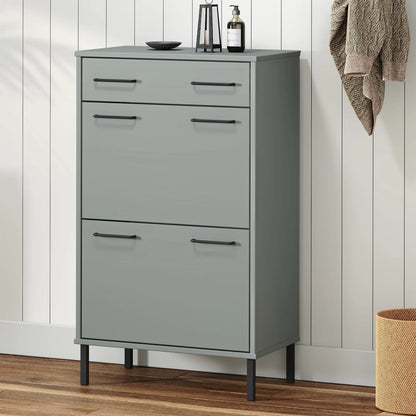 Shoe Cabinet Honey Wax Pine 3 Drawers Rectangular