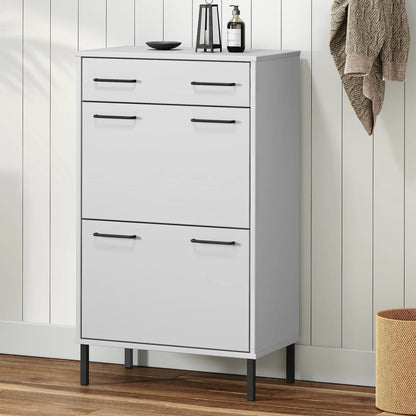 Shoe Cabinet Honey Wax Pine 3 Drawers Rectangular