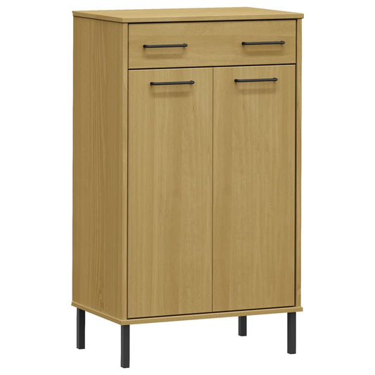 Shoe Cabinet Honey Wax Pine 4 Compartments Rectangular
