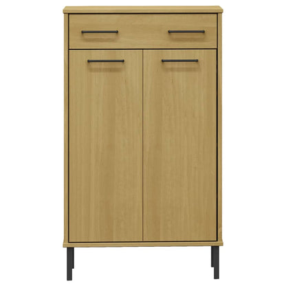 Shoe Cabinet Honey Wax Pine 4 Compartments Rectangular