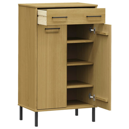 Shoe Cabinet Honey Wax Pine 4 Compartments Rectangular