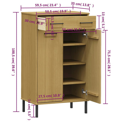 Shoe Cabinet Honey Wax Pine 4 Compartments Rectangular