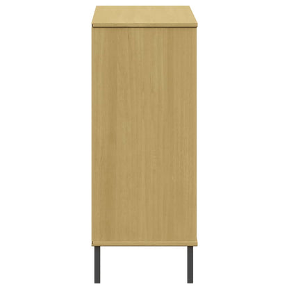 Shoe Rack Solid Pine & Metal Rectangular 20 Compartments Large