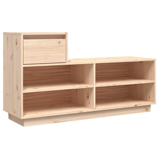 Shoe Cabinet Natural Solid Pine Wide & Deep 5 Compartments
