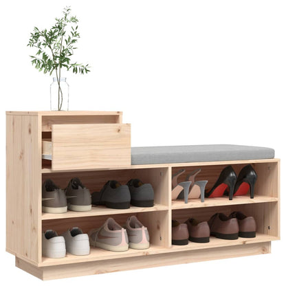 Shoe Cabinet Natural Solid Pine Wide & Deep 5 Compartments