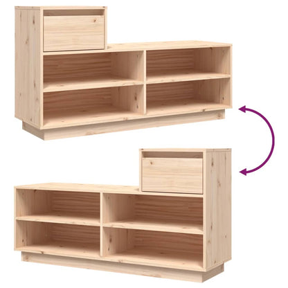 Shoe Cabinet Natural Solid Pine Wide & Deep 5 Compartments