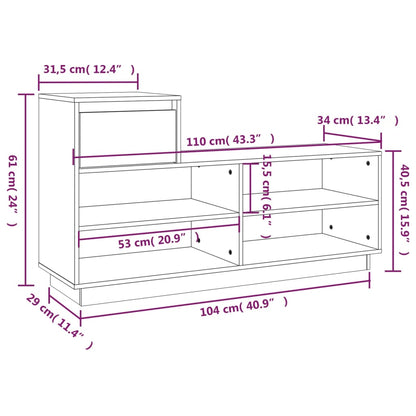 Shoe Cabinet Natural Solid Pine Wide & Deep 5 Compartments