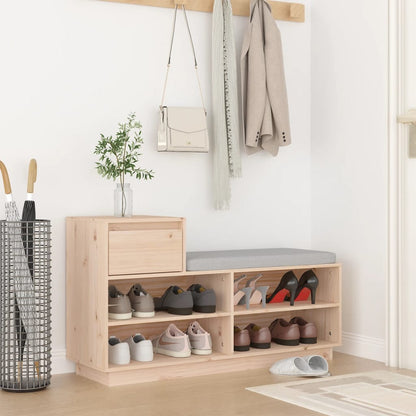 Shoe Cabinet Natural Solid Pine Wide & Deep 5 Compartments