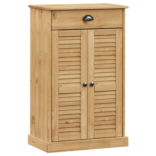 Shoe Cabinet Honey Wax Pine 3 Compartments Rectangular