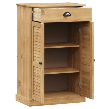 Shoe Cabinet Honey Wax Pine 3 Compartments Rectangular