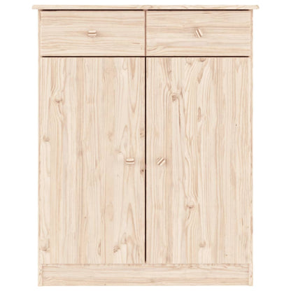 Shoe Cabinet Natural, Solid Pine 4 Compartments Rectangular