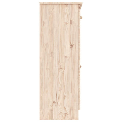 Shoe Cabinet Natural, Solid Pine 4 Compartments Rectangular