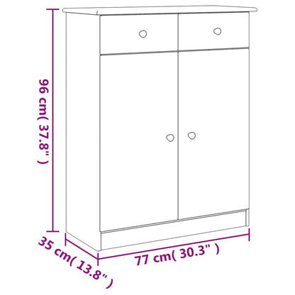 Shoe Cabinet Natural, Solid Pine 4 Compartments Rectangular