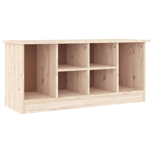 Shoe Bench Natural, Solid Pine 6 Compartments Wide & Deep