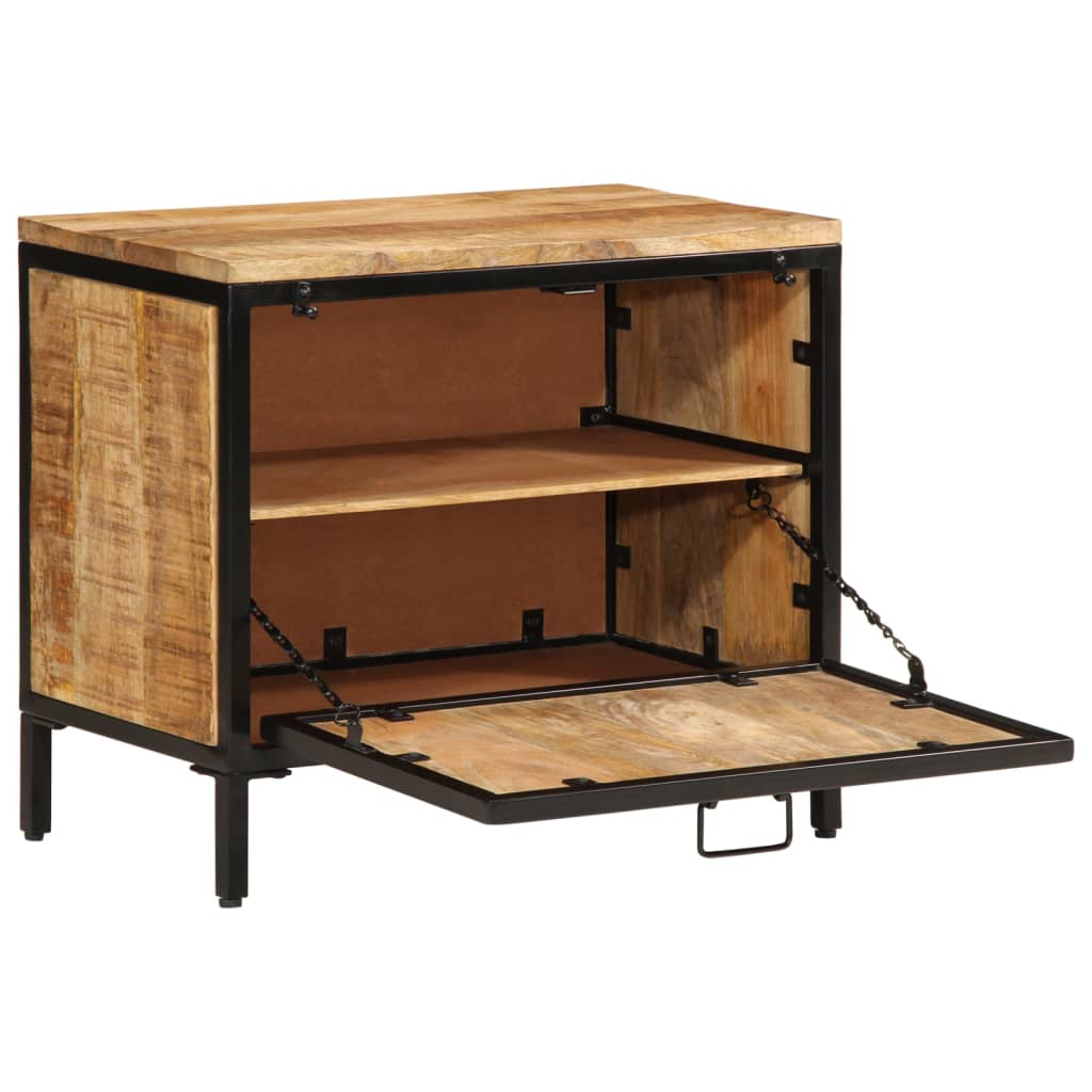 Shoe Cabinet Natural Oak & Metal 1 Compartment Small