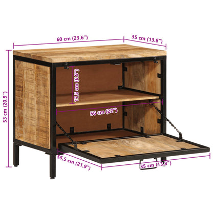 Shoe Cabinet Natural Oak & Metal 1 Compartment Small