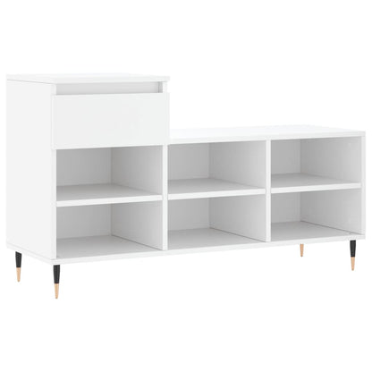 Shoe Cabinet High Gloss Reclaimed Wood 6 Compartments & 1 Drawer
