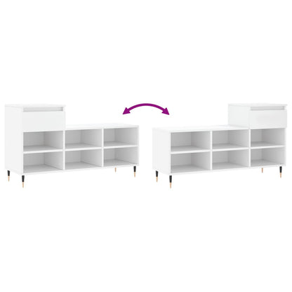 Shoe Cabinet High Gloss Reclaimed Wood 6 Compartments & 1 Drawer