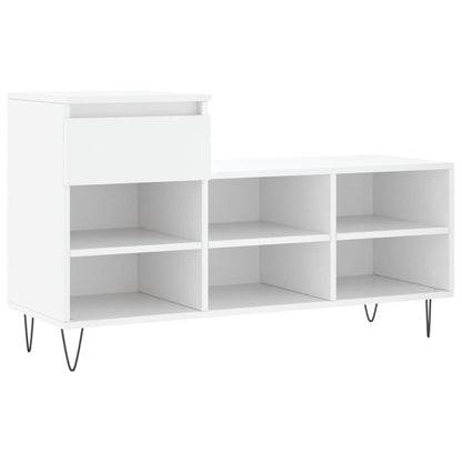 Shoe Cabinet High Gloss Reclaimed Wood 6 Compartments & 1 Drawer