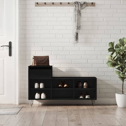 Shoe Cabinet High Gloss Reclaimed Wood 6 Compartments & 1 Drawer