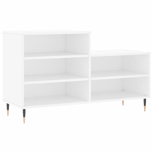 Luxo Shoe Cabinet Solid Oak 5 Compartments Rectangular & Metal Feet