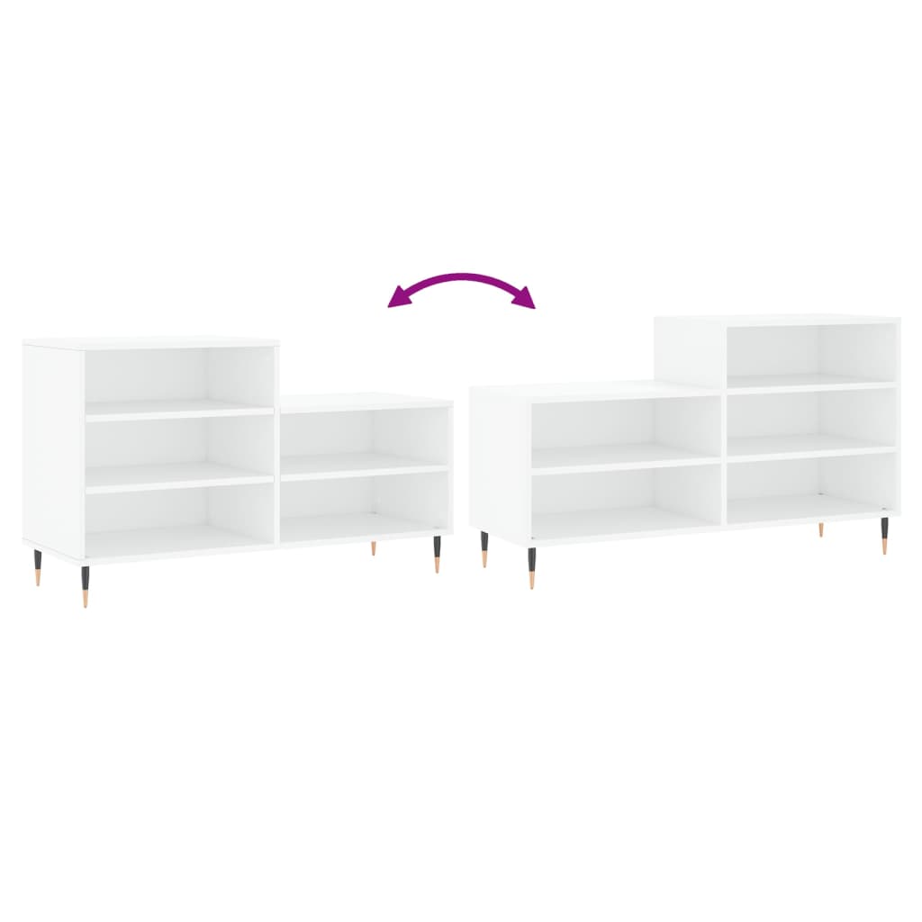 Luxo Shoe Cabinet Solid Oak 5 Compartments Rectangular & Metal Feet