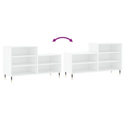 Luxo Shoe Cabinet Solid Oak 5 Compartments Rectangular & Metal Feet