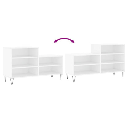 Shoe Cabinet High Gloss Reclaimed Wood 5 Comaprtments