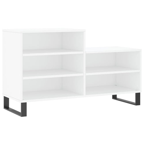 Luxo Shoe Cabinet Solid Oak 5 Compartments Rectangular & Metal Feet