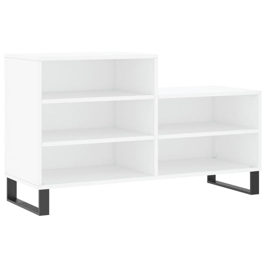 Luxo Shoe Cabinet Solid Oak 5 Compartments Rectangular & Metal Feet