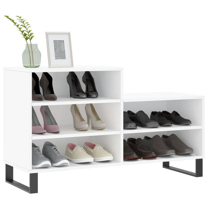Luxo Shoe Cabinet Solid Oak 5 Compartments Rectangular & Metal Feet