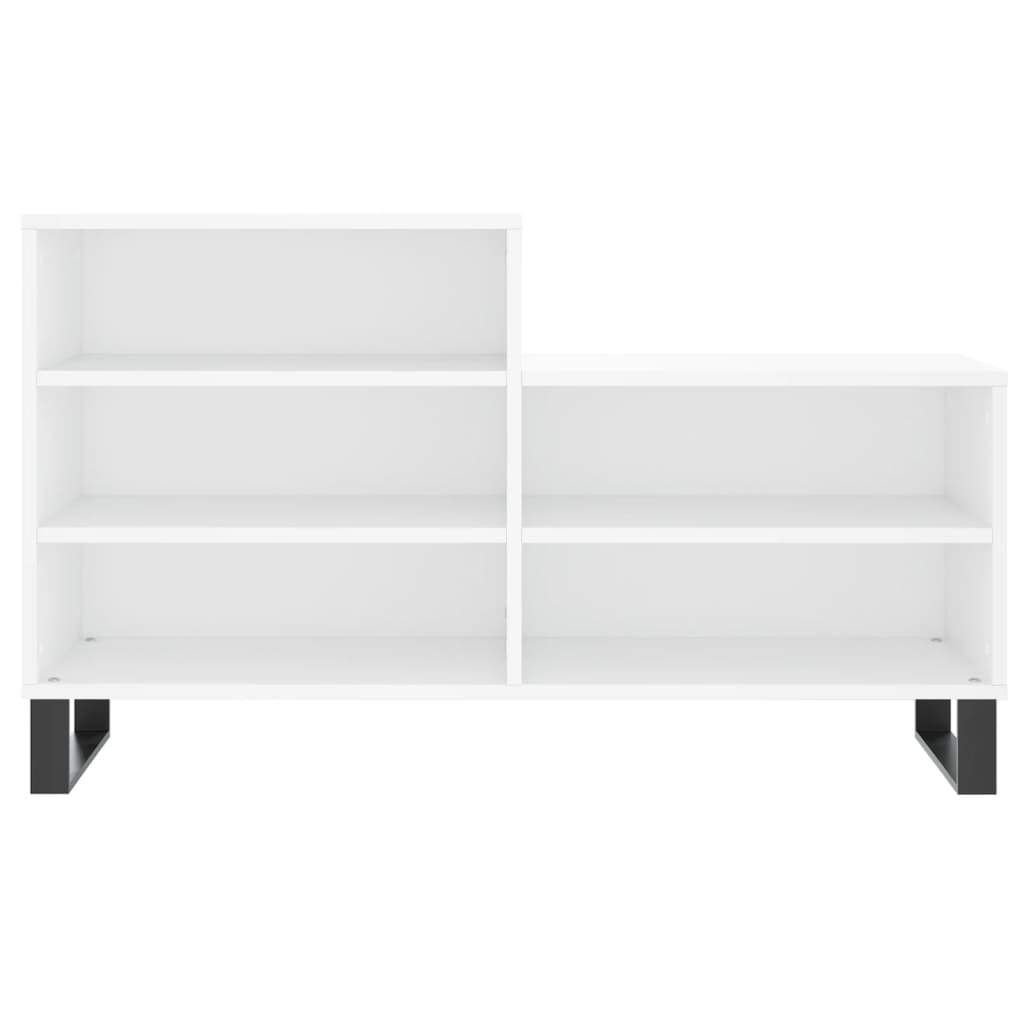 Luxo Shoe Cabinet Solid Oak 5 Compartments Rectangular & Metal Feet