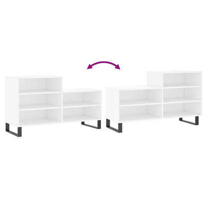 Luxo Shoe Cabinet Solid Oak 5 Compartments Rectangular & Metal Feet