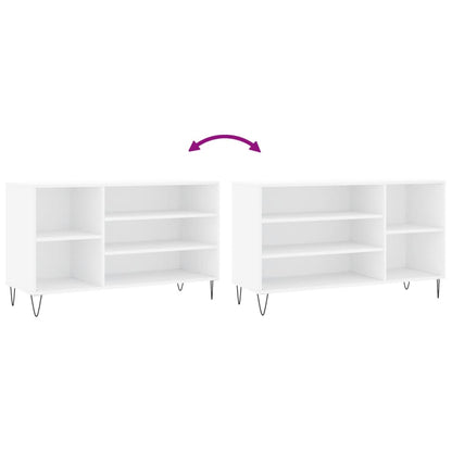 Luxe Shoe Cabinet High Gloss Reclaimed Wood 5 Compartment